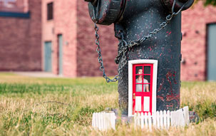 Your Front Door Can Define Your Home Tiny front door and picket fence on a fire hydrant. Having a front door that is outdated or need of repair can define your home.